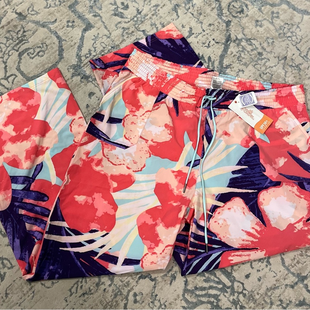 UV Skinz pants ladies size 2XL colorful floral pattern